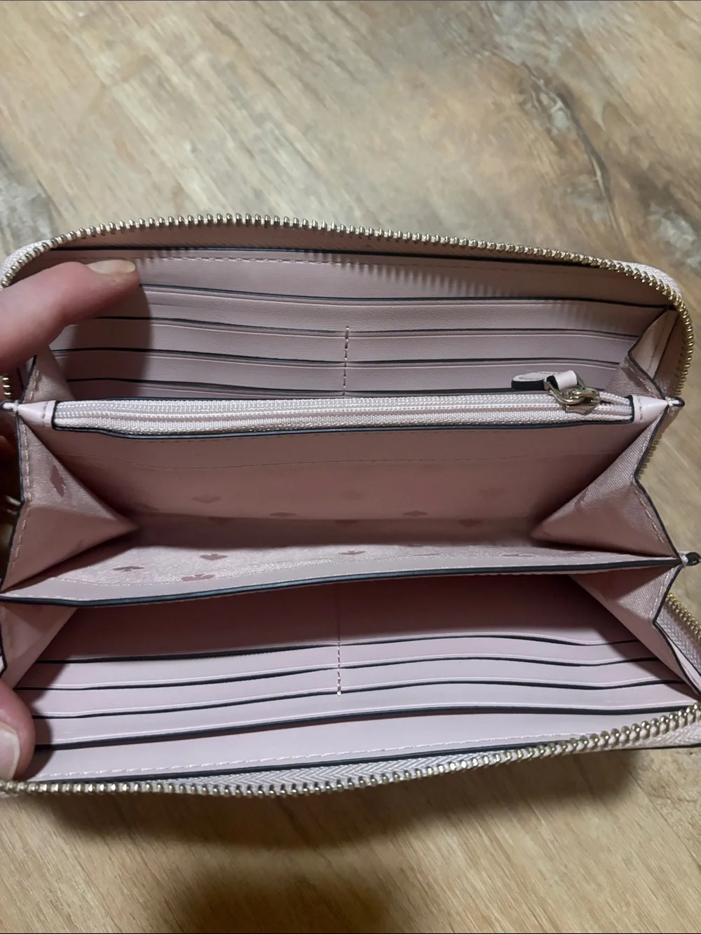 Kate Spade New York Women's Pink Leather Full Zip Wallet
